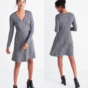 Madewell grey long sleeve check dress
